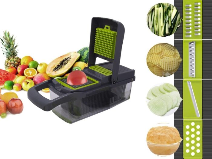 Cortador Multi Fatiador Nicer Alimentos E Frutas Cinz 8 em 1 - Imagem 3