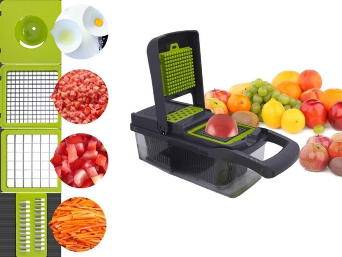Cortador Multi Fatiador Nicer Alimentos E Frutas Cinz 8 em 1 - Imagem 4
