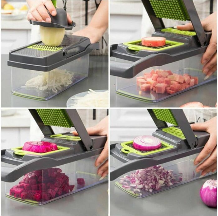 Cortador Multi Fatiador Nicer Alimentos E Frutas Cinz 8 em 1 - Imagem 7