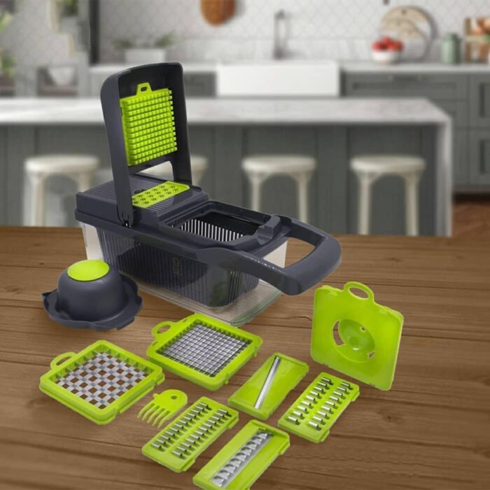 Cortador Multi Fatiador Nicer Alimentos E Frutas Cinz 8 em 1 - Imagem 8